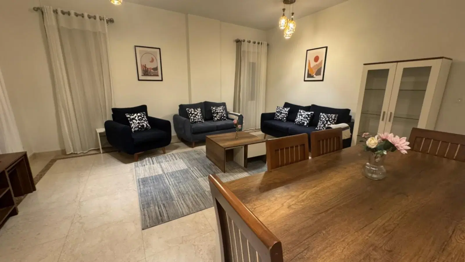 Furnished apartment for rent in Mivida Boulevard by Emaar with central AC