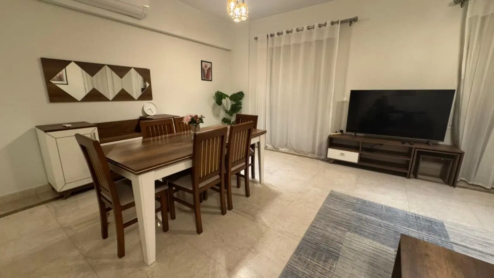 Furnished apartment for rent in Mivida Boulevard by Emaar with central AC