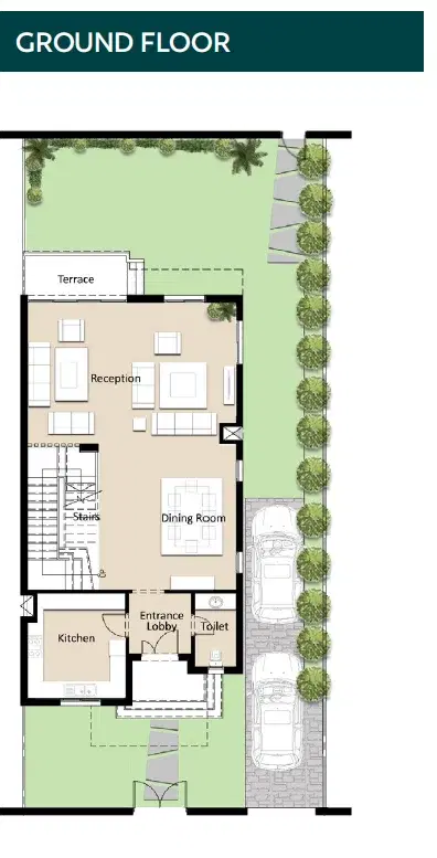 Twinhouse for sale in Bleu Vert New Capital, 277 sqm