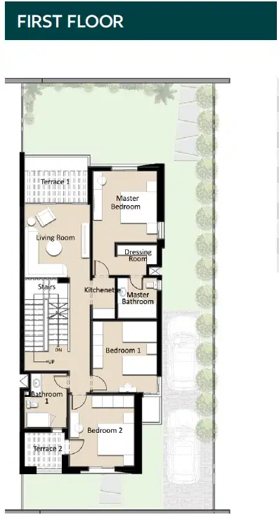 Twinhouse for sale in Bleu Vert New Capital, 277 sqm