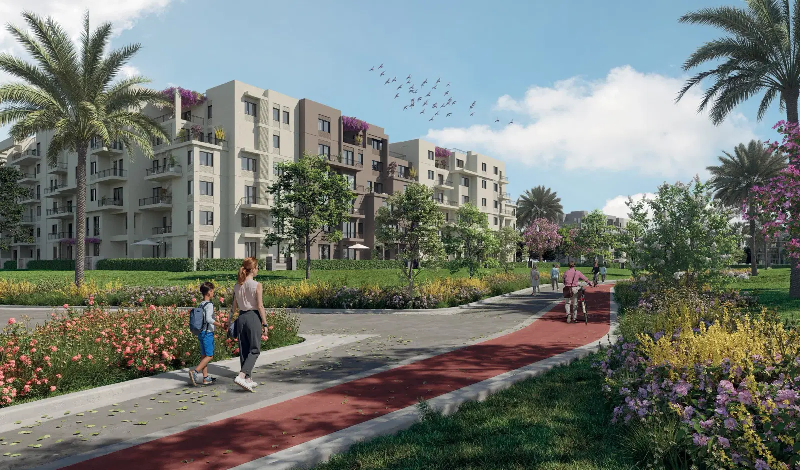 شقة 1 غرفة نوم طابق أرضي بحديقة خاصة 35 م² — October Gardens، O West (أوراسكوم للتنمية)