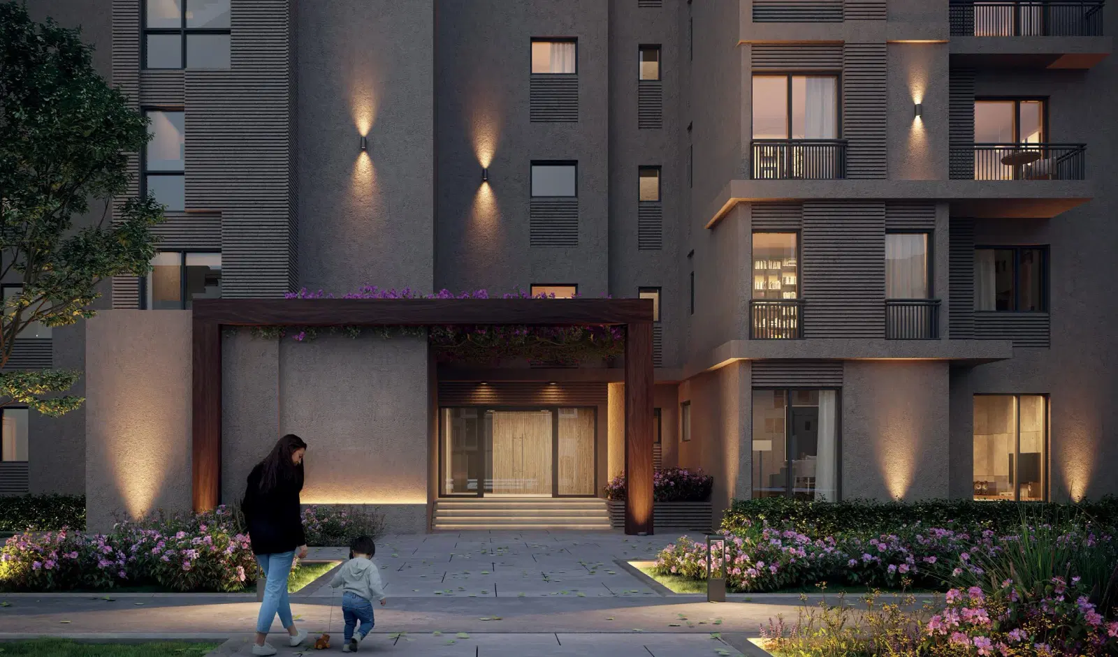 شقة 1 غرفة نوم طابق أرضي بحديقة خاصة 35 م² — October Gardens، O West (أوراسكوم للتنمية)