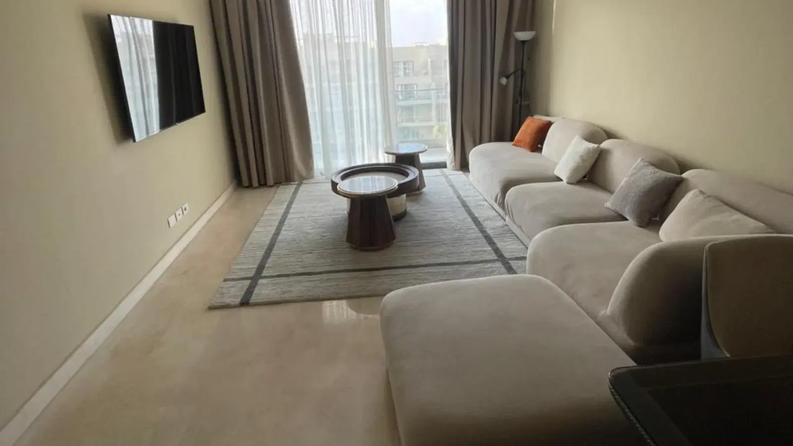 Lowest rent for a furnished apartment with kitchen and AC, 3 rooms, open view in Sodic Villette